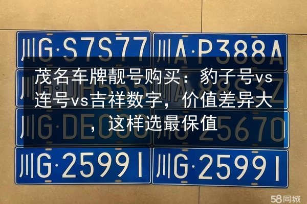 茂名车牌靓号购买:豹子号vs连号vs吉祥数字,价值差异大,这样选最保值 第3张 茂名车牌靓号购买:豹子号vs连号vs吉祥数字,价值差异大,这样选最保值 第3张