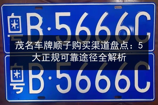 茂名车牌顺子购买渠道盘点:5大正规可靠途径全解析 第1张 茂名车牌顺子购买渠道盘点:5大正规可靠途径全解析 第1张