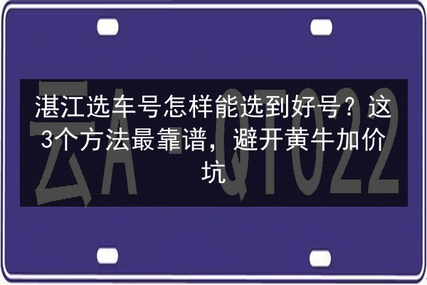 湛江选车号怎样能选到好号?这3个方法最靠谱,避开黄牛加价坑 第2张 湛江选车号怎样能选到好号?这3个方法最靠谱,避开黄牛加价坑 第2张