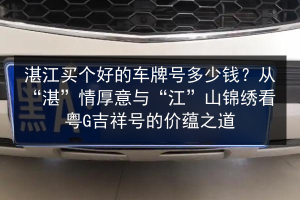 湛江买个好的车牌号多少钱？从“湛”情厚意与“江”山锦绣看粤G吉祥号的价蕴之道 第2张
