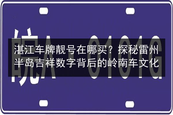 湛江车牌靓号在哪买?探秘雷州半岛吉祥数字背后的岭南车文化 第3张 湛江车牌靓号在哪买?探秘雷州半岛吉祥数字背后的岭南车文化 第3张
