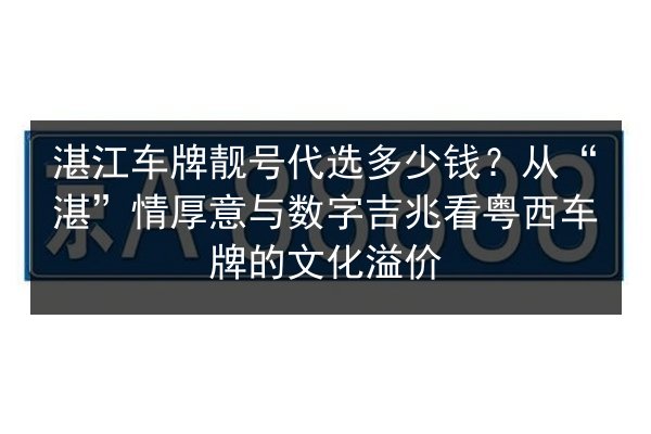 湛江车牌靓号代选多少钱?从“湛”情厚意与数字吉兆看粤西车牌的文化溢价 第2张 湛江车牌靓号代选多少钱?从“湛”情厚意与数字吉兆看粤西车牌的文化溢价 第2张