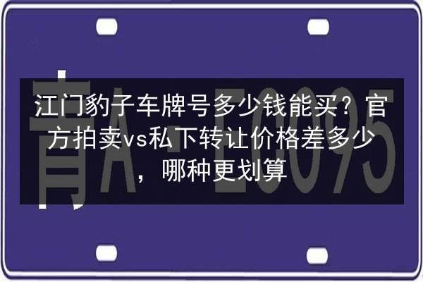 江门豹子车牌号多少钱能买？官方拍卖vs私下转让价格差多少，哪种更划算 第2张