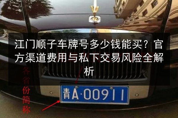 江门顺子车牌号多少钱能买？官方渠道费用与私下交易风险全解析 第2张