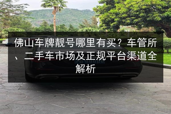 佛山车牌靓号哪里有买？车管所、二手车市场及正规平台渠道全解析 第1张