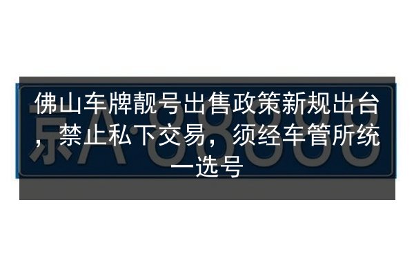 佛山车牌靓号出售政策新规出台,禁止私下交易,须经车管所统一选号 第3张 佛山车牌靓号出售政策新规出台,禁止私下交易,须经车管所统一选号 第3张