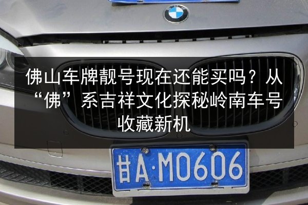 佛山车牌靓号现在还能买吗？从“佛”系吉祥文化探秘岭南车号收藏新机