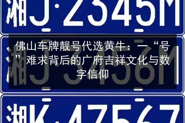 佛山车牌靓号代选黄牛:一“号”难求背后的广府吉祥文化与数字信仰 第2张 佛山车牌靓号代选黄牛:一“号”难求背后的广府吉祥文化与数字信仰 第2张