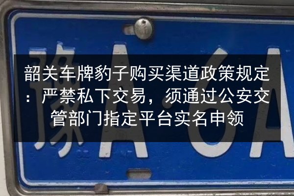 韶关车牌豹子购买渠道政策规定:严禁私下交易,须通过公安交管部门指定平台实名申领 第2张 韶关车牌豹子购买渠道政策规定:严禁私下交易,须通过公安交管部门指定平台实名申领 第2张
