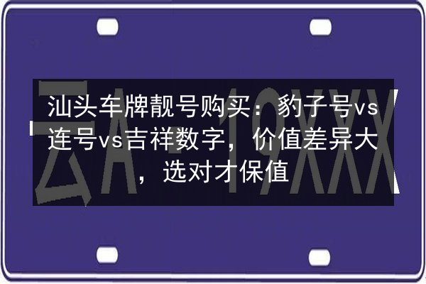 汕头车牌靓号购买：豹子号vs连号vs吉祥数字，价值差异大，选对才保值 第2张