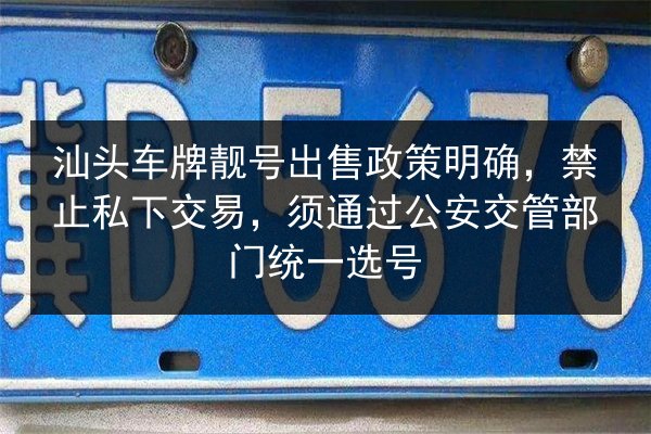 汕头车牌靓号出售政策明确,禁止私下交易,须通过公安交管部门统一选号 第3张 汕头车牌靓号出售政策明确,禁止私下交易,须通过公安交管部门统一选号 第3张