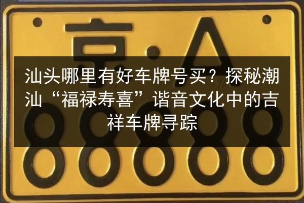汕头哪里有好车牌号买？探秘潮汕“福禄寿喜”谐音文化中的吉祥车牌寻踪 第3张