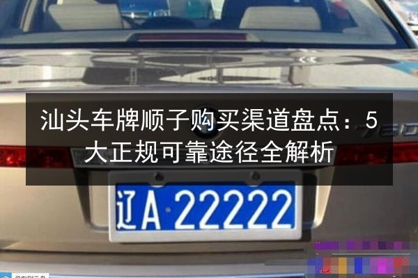 汕头车牌顺子购买渠道盘点:5大正规可靠途径全解析 第2张 汕头车牌顺子购买渠道盘点:5大正规可靠途径全解析 第2张