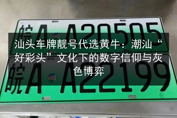 汕头车牌靓号代选黄牛:潮汕“好彩头”文化下的数字信仰与灰色博弈 第2张 汕头车牌靓号代选黄牛:潮汕“好彩头”文化下的数字信仰与灰色博弈 第2张