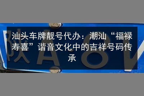 汕头车牌靓号代办:潮汕“福禄寿喜”谐音文化中的吉祥号码传承 第2张 汕头车牌靓号代办:潮汕“福禄寿喜”谐音文化中的吉祥号码传承 第2张