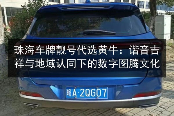 珠海车牌靓号代选黄牛:谐音吉祥与地域认同下的数字图腾文化 第2张 珠海车牌靓号代选黄牛:谐音吉祥与地域认同下的数字图腾文化 第2张
