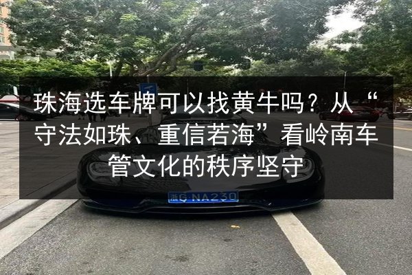 珠海选车牌可以找黄牛吗？从“守法如珠、重信若海”看岭南车管文化的秩序坚守 第2张