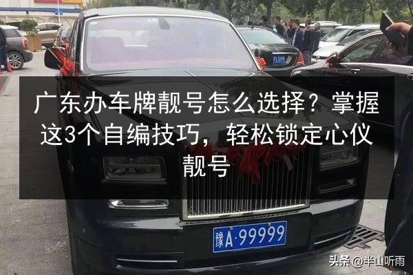 广东办车牌靓号怎么选择？掌握这3个自编技巧，轻松锁定心仪靓号 第3张
