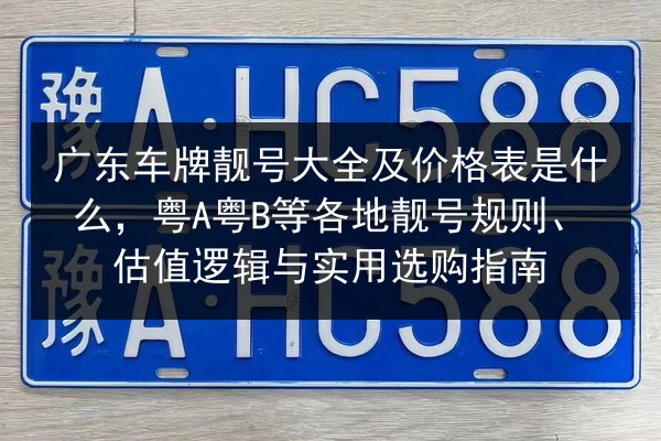 广东车牌靓号大全及价格表是什么，粤A粤B等各地靓号规则、估值逻辑与实用选购指南 第2张