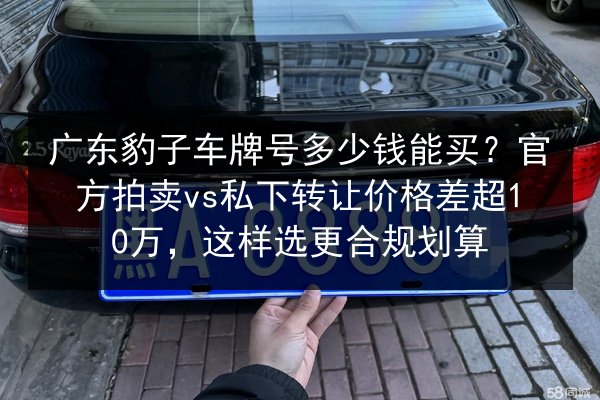 广东豹子车牌号多少钱能买？官方拍卖vs私下转让价格差超10万，这样选更合规划算 第2张