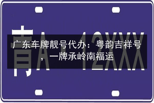 广东车牌靓号代办:粤韵吉祥号,一牌承岭南福运 第3张 广东车牌靓号代办:粤韵吉祥号,一牌承岭南福运 第3张