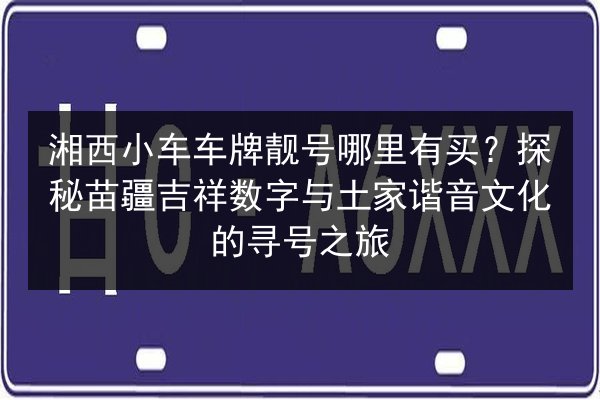 湘西小车车牌靓号哪里有买?探秘苗疆吉祥数字与土家谐音文化的寻号之旅 第2张 湘西小车车牌靓号哪里有买?探秘苗疆吉祥数字与土家谐音文化的寻号之旅 第2张