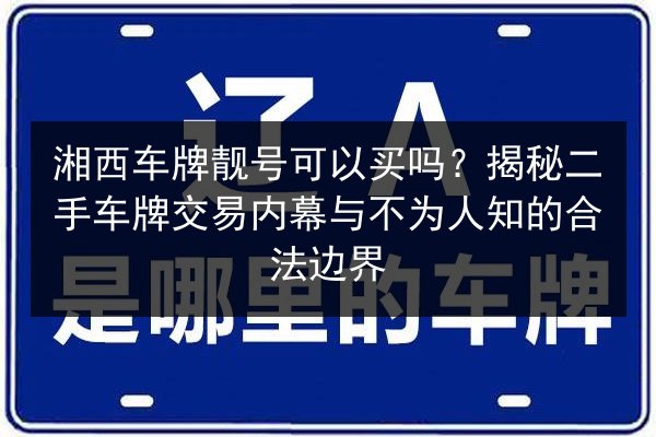 湘西车牌靓号可以买吗?揭秘二手车牌交易内幕与不为人知的合法边界 第2张 湘西车牌靓号可以买吗?揭秘二手车牌交易内幕与不为人知的合法边界 第2张