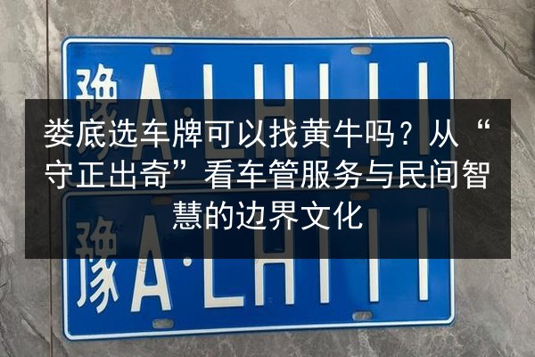 娄底选车牌可以找黄牛吗?从“守正出奇”看车管服务与民间智慧的边界文化 第1张 娄底选车牌可以找黄牛吗?从“守正出奇”看车管服务与民间智慧的边界文化 第1张
