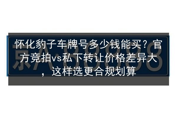 怀化豹子车牌号多少钱能买？官方竞拍vs私下转让价格差异大，这样选更合规划算 第2张