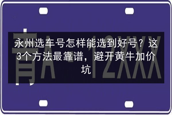 永州选车号怎样能选到好号？这3个方法最靠谱，避开黄牛加价坑 第2张