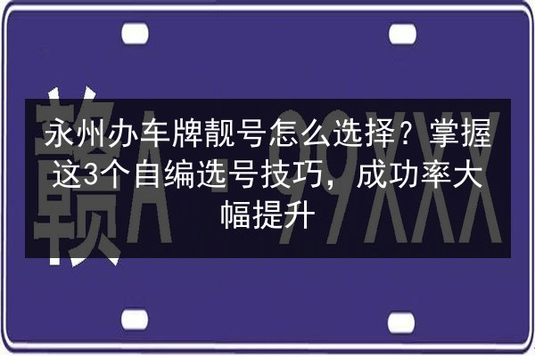 永州办车牌靓号怎么选择?掌握这3个自编选号技巧,成功率大幅提升 第3张 永州办车牌靓号怎么选择?掌握这3个自编选号技巧,成功率大幅提升 第3张