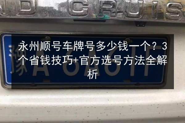 永州顺号车牌号多少钱一个？3个省钱技巧+官方选号方法全解析 第2张