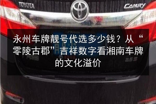 永州车牌靓号代选多少钱?从“零陵古郡”吉祥数字看湘南车牌的文化溢价 第2张 永州车牌靓号代选多少钱?从“零陵古郡”吉祥数字看湘南车牌的文化溢价 第2张