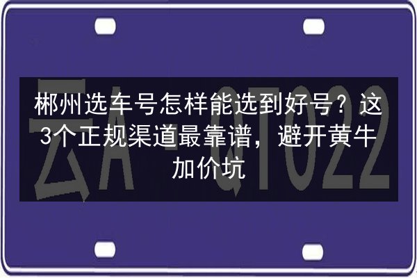 郴州选车号怎样能选到好号?这3个正规渠道最靠谱,避开黄牛加价坑 第3张 郴州选车号怎样能选到好号?这3个正规渠道最靠谱,避开黄牛加价坑 第3张
