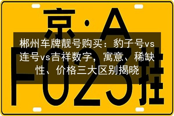 郴州车牌靓号购买:豹子号vs连号vs吉祥数字,寓意、稀缺性、价格三大区别揭晓 第3张 郴州车牌靓号购买:豹子号vs连号vs吉祥数字,寓意、稀缺性、价格三大区别揭晓 第3张