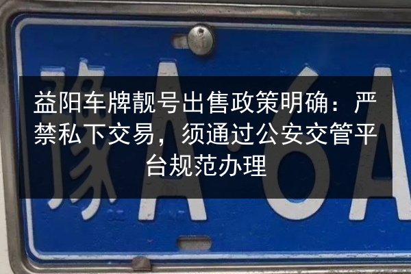 益阳车牌靓号出售政策明确：严禁私下交易，须通过公安交管平台规范办理 第2张
