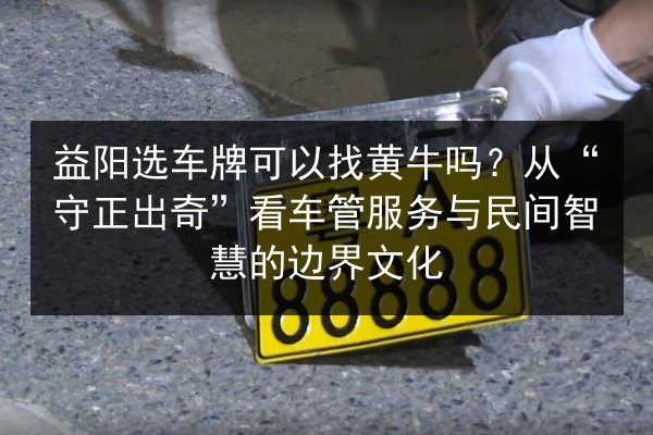 益阳选车牌可以找黄牛吗？从“守正出奇”看车管服务与民间智慧的边界文化