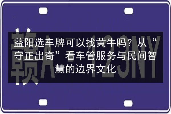 益阳选车牌可以找黄牛吗？从“守正出奇”看车管服务与民间智慧的边界文化 第2张