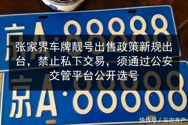 张家界车牌靓号出售政策新规出台,禁止私下交易,须通过公安交管平台公开选号 第2张 张家界车牌靓号出售政策新规出台,禁止私下交易,须通过公安交管平台公开选号 第2张