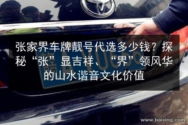 张家界车牌靓号代选多少钱?探秘“张”显吉祥、“界”领风华的山水谐音文化价值 第2张 张家界车牌靓号代选多少钱?探秘“张”显吉祥、“界”领风华的山水谐音文化价值 第2张