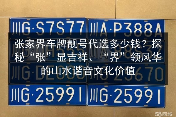 张家界车牌靓号代选多少钱?探秘“张”显吉祥、“界”领风华的山水谐音文化价值 第3张 张家界车牌靓号代选多少钱?探秘“张”显吉祥、“界”领风华的山水谐音文化价值 第3张