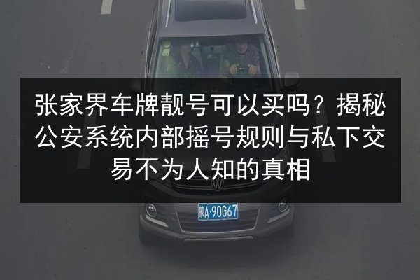 张家界车牌靓号可以买吗?揭秘公安系统内部摇号规则与私下交易不为人知的真相 第2张 张家界车牌靓号可以买吗?揭秘公安系统内部摇号规则与私下交易不为人知的真相 第2张