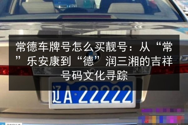 常德车牌号怎么买靓号:从“常”乐安康到“德”润三湘的吉祥号码文化寻踪 第2张 常德车牌号怎么买靓号:从“常”乐安康到“德”润三湘的吉祥号码文化寻踪 第2张