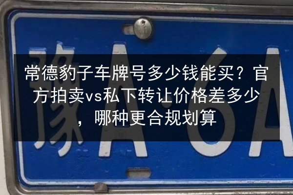 常德豹子车牌号多少钱能买?官方拍卖vs私下转让价格差多少,哪种更合规划算 第2张 常德豹子车牌号多少钱能买?官方拍卖vs私下转让价格差多少,哪种更合规划算 第2张