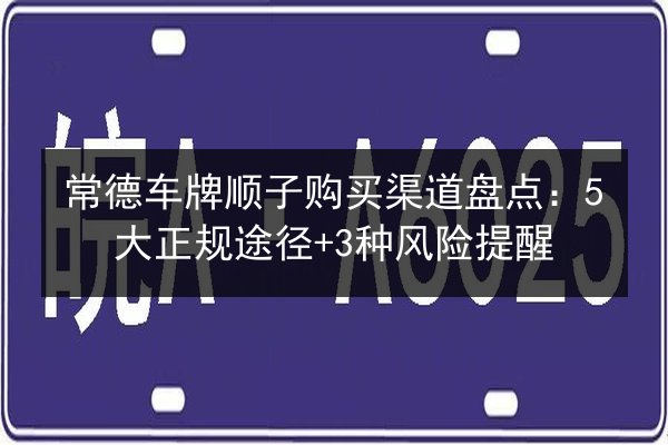 常德车牌顺子购买渠道盘点：5大正规途径+3种风险提醒 第2张