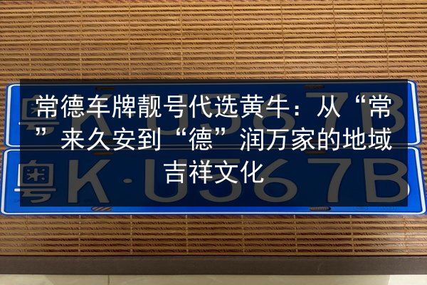 常德车牌靓号代选黄牛：从“常”来久安到“德”润万家的地域吉祥文化 第2张