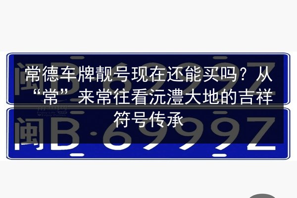 常德车牌靓号现在还能买吗?从“常”来常往看沅澧大地的吉祥符号传承 第2张 常德车牌靓号现在还能买吗?从“常”来常往看沅澧大地的吉祥符号传承 第2张