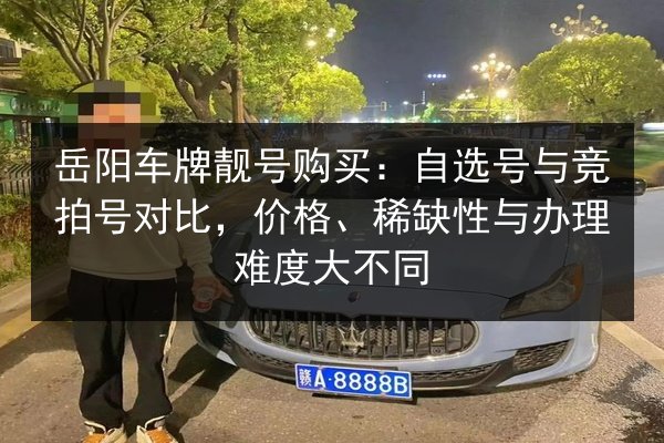 岳阳车牌靓号购买：自选号与竞拍号对比，价格、稀缺性与办理难度大不同 第2张