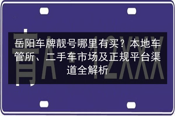 岳阳车牌靓号哪里有买?本地车管所、二手车市场及正规平台渠道全解析 第2张 岳阳车牌靓号哪里有买?本地车管所、二手车市场及正规平台渠道全解析 第2张
