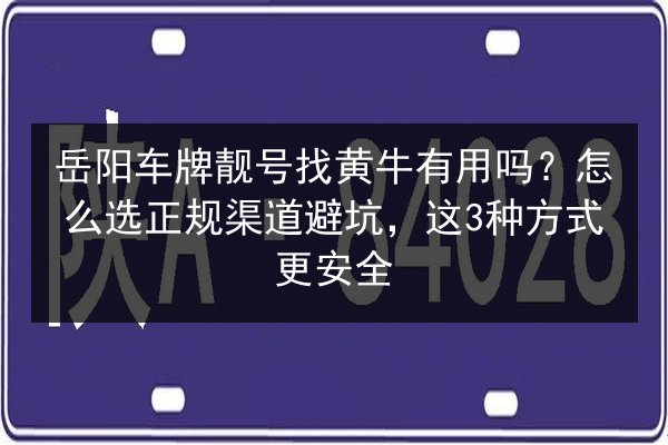 岳阳车牌靓号找黄牛有用吗？怎么选正规渠道避坑，这3种方式更安全 第2张